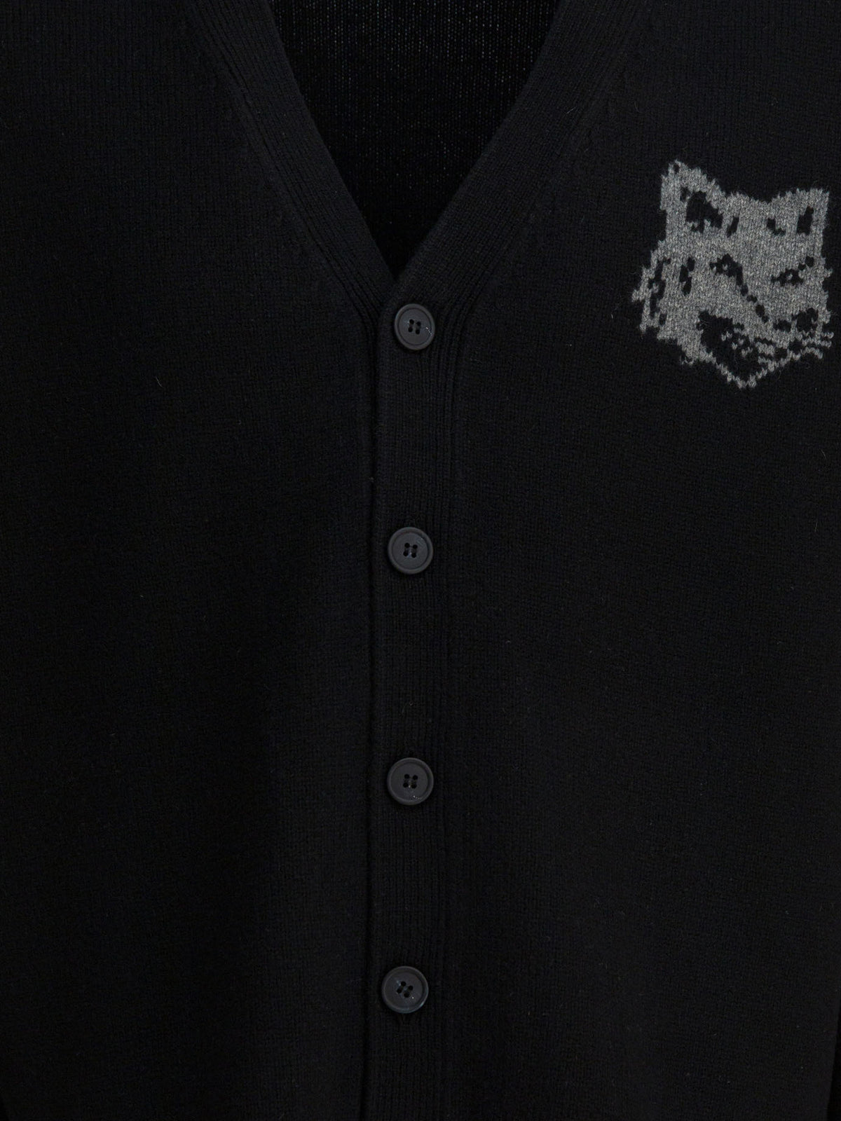 Maison Kitsuné "Fox Head" Cardigan - Black