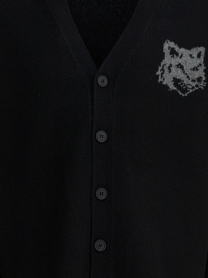 Maison Kitsuné "Fox Head" Cardigan - Black