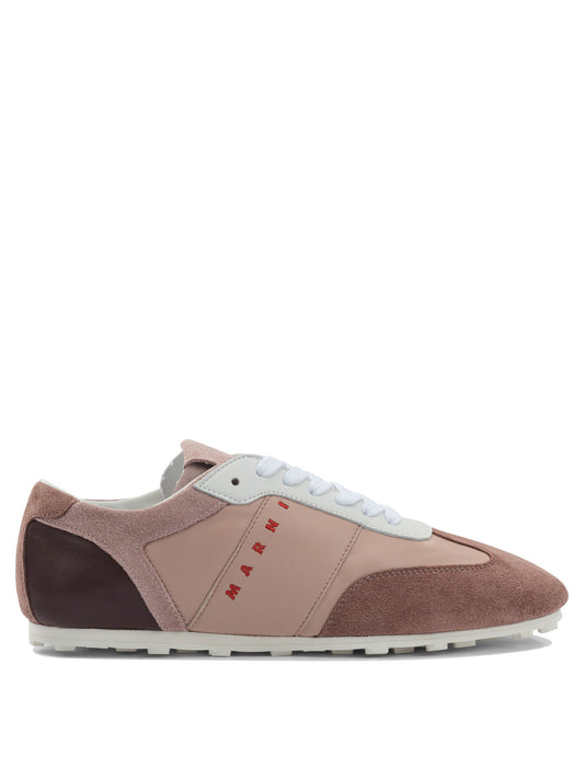 Marni Leather sneaker with logo - Pink