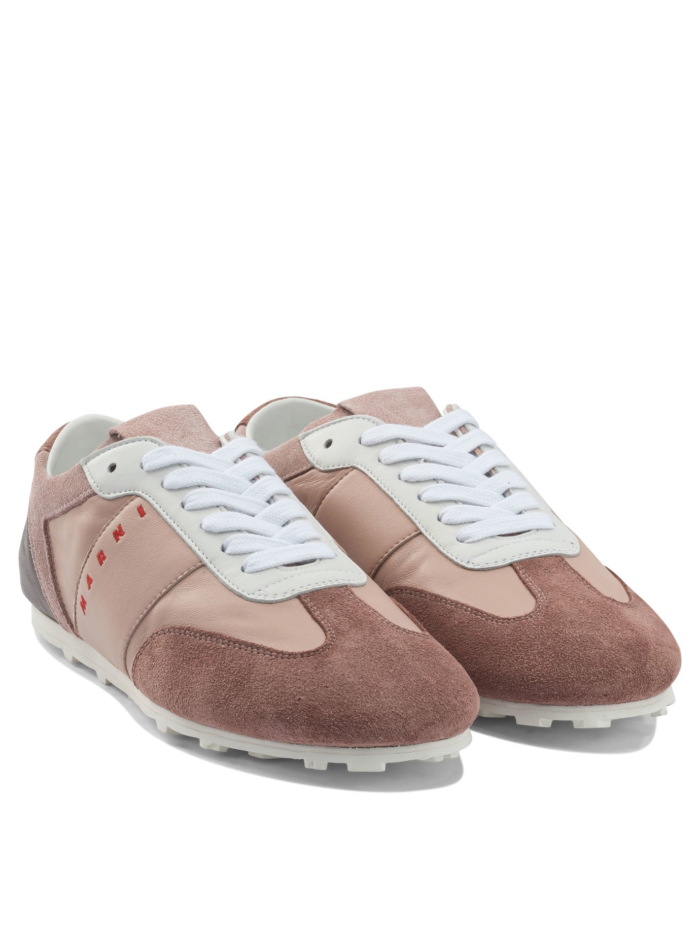 Marni Leather sneaker with logo - Pink