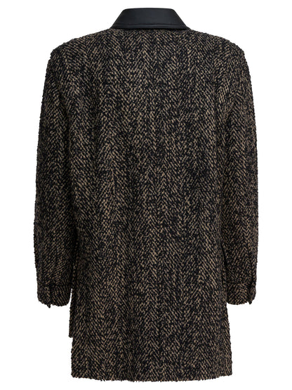 Max Mara Tweed wool coat - Brown