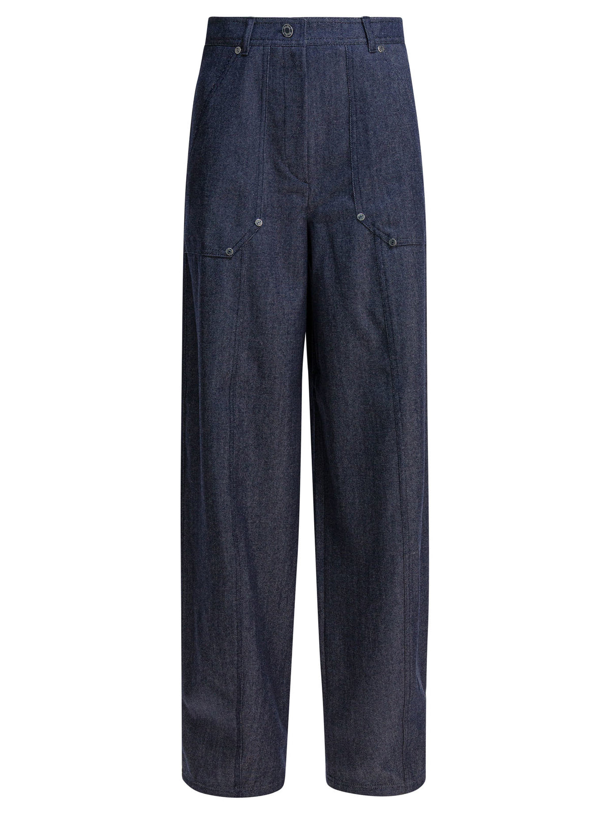 Max Mara Denim-effect wool pants - Blue