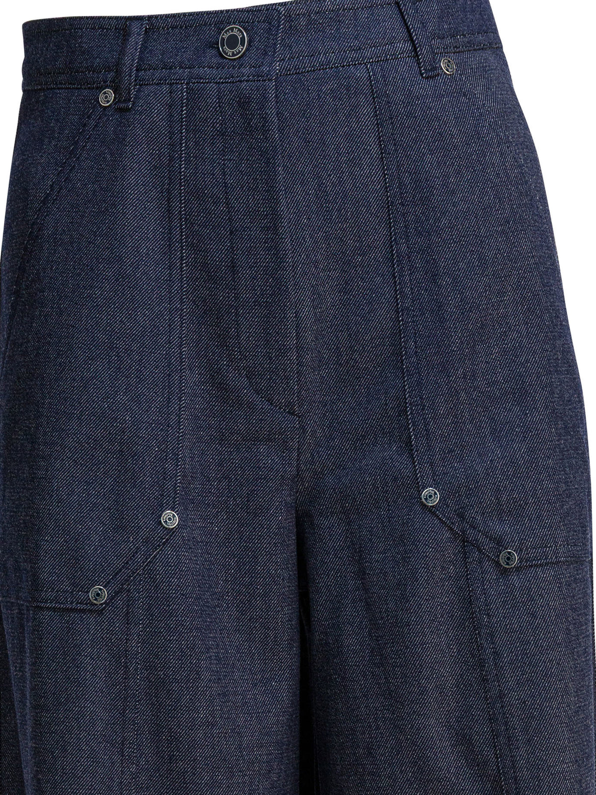 Max Mara Denim-effect wool pants - Blue