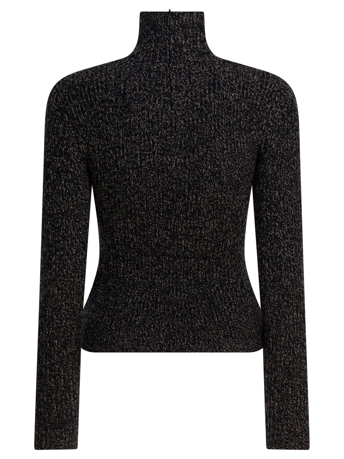 Max Mara Wool and cashmere mouliné turtleneck sweater - Black