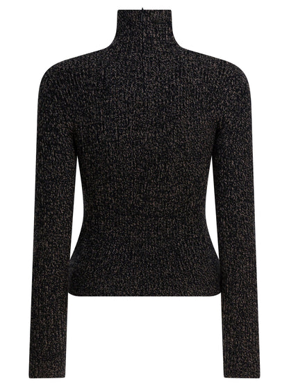 Max Mara Wool and cashmere mouliné turtleneck sweater - Black