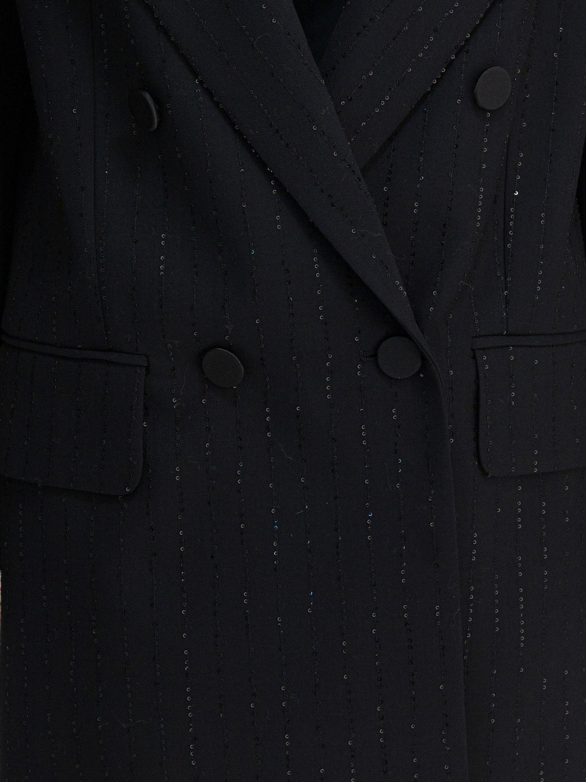Max Mara Pianoforte Double-breasted wool blazer - Black