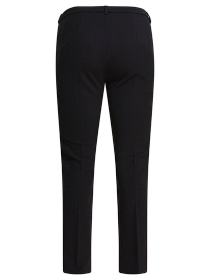 Max Mara Studio Stretch cotton blend pants - Black