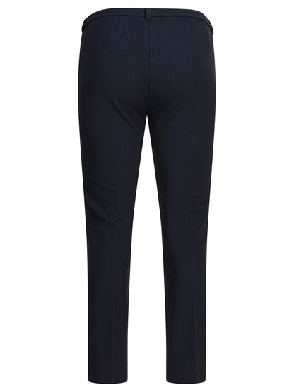 Max Mara Studio Stretch cotton blend pants - Blue