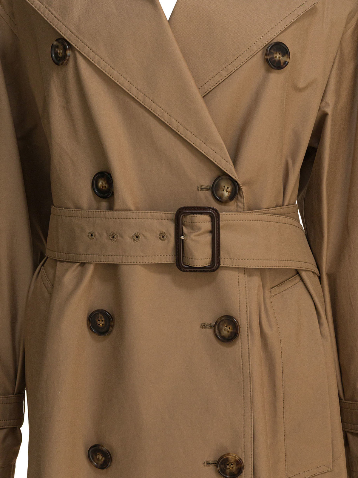 Max Mara The Cube Long cotton trench coat - Brown
