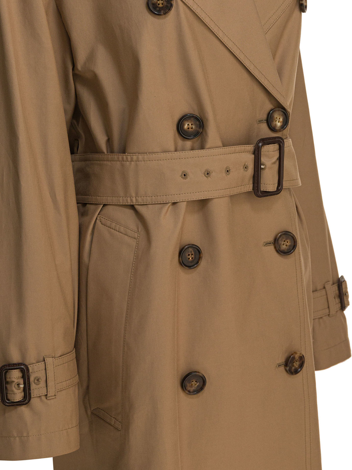 Max Mara The Cube Long cotton trench coat - Brown