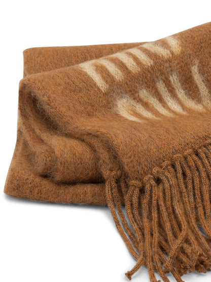 Miu Miu Merino Wool Fringed Scarf - Orange