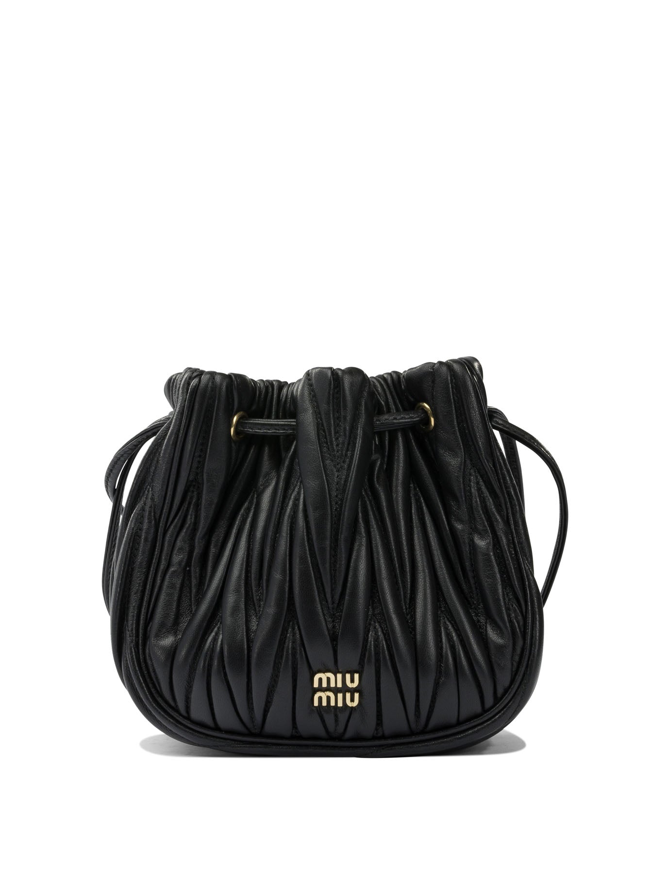 Miu Miu Matelassé nappa leather handbag - Black