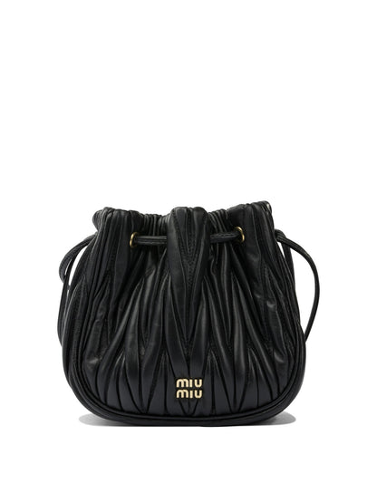 Miu Miu Matelassé nappa leather handbag - Black