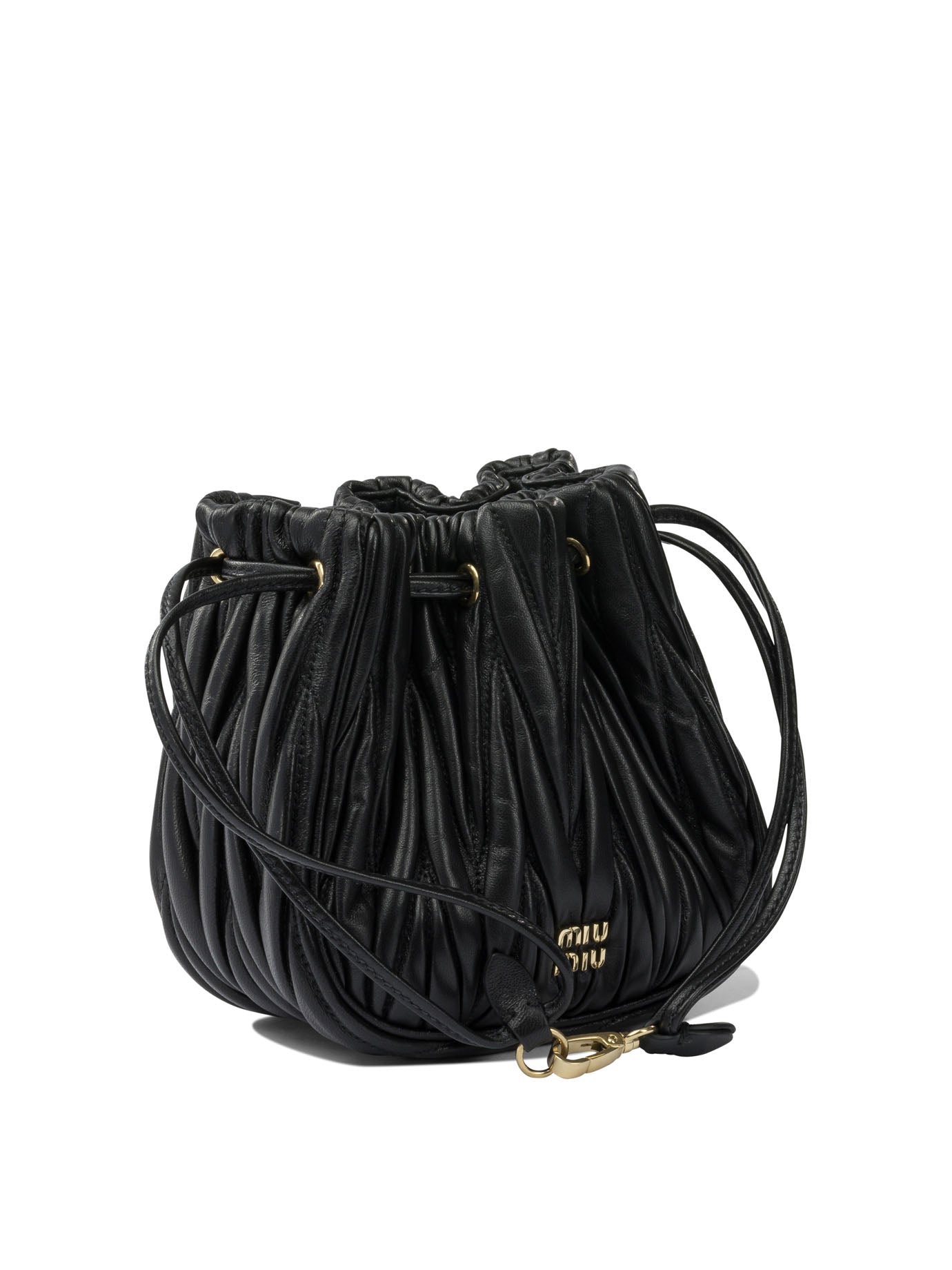 Miu Miu Matelassé nappa leather handbag - Black