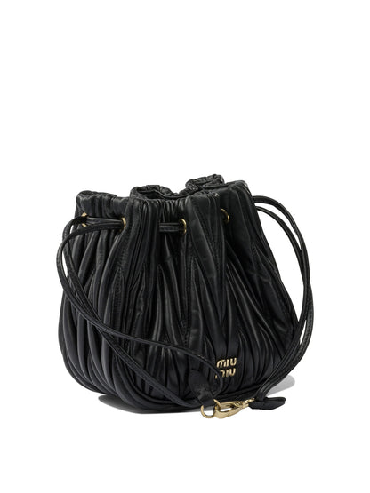 Miu Miu Matelassé nappa leather handbag - Black