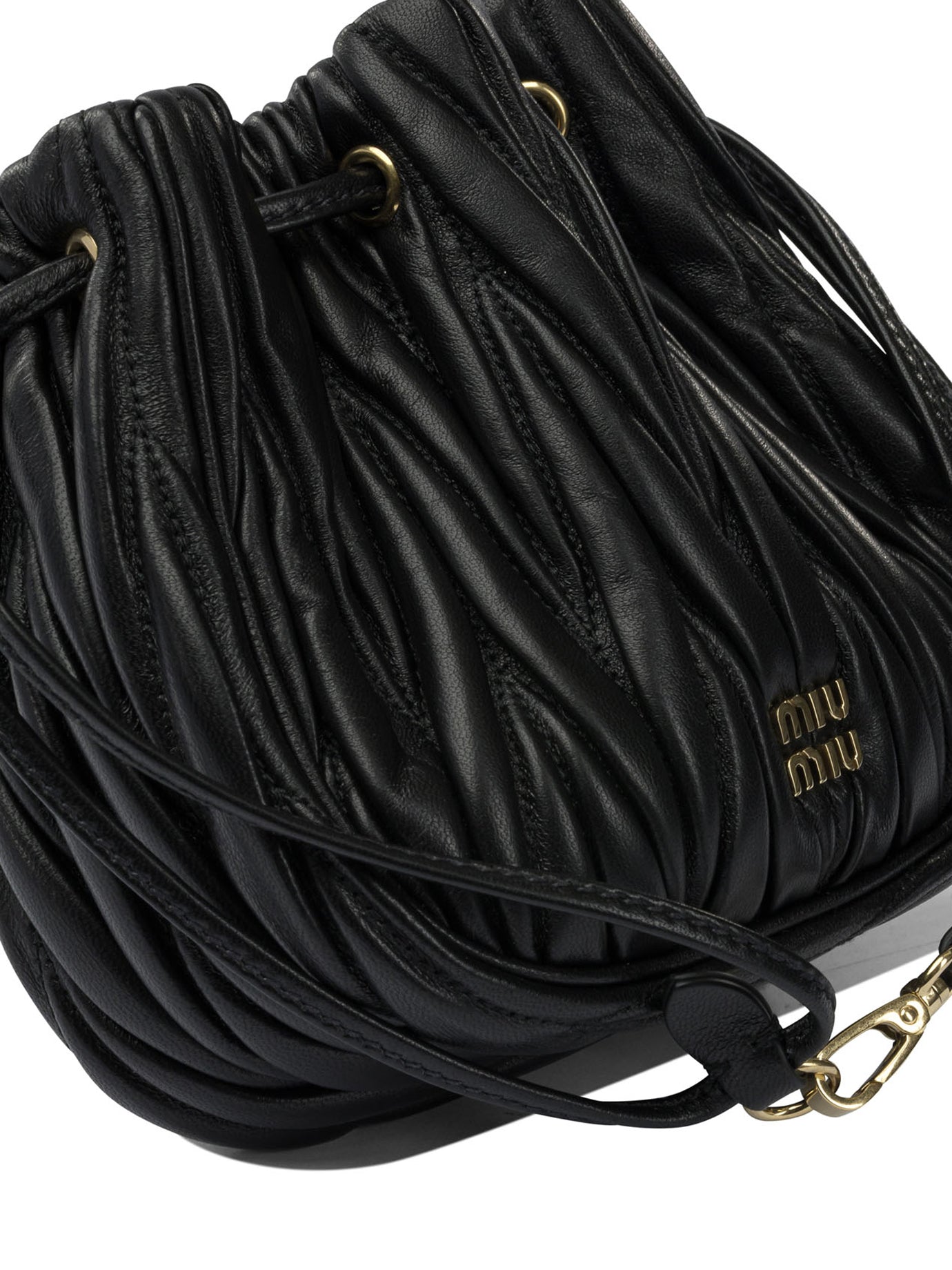 Miu Miu Matelassé nappa leather handbag - Black