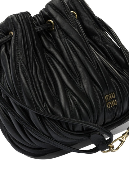 Miu Miu Matelassé nappa leather handbag - Black