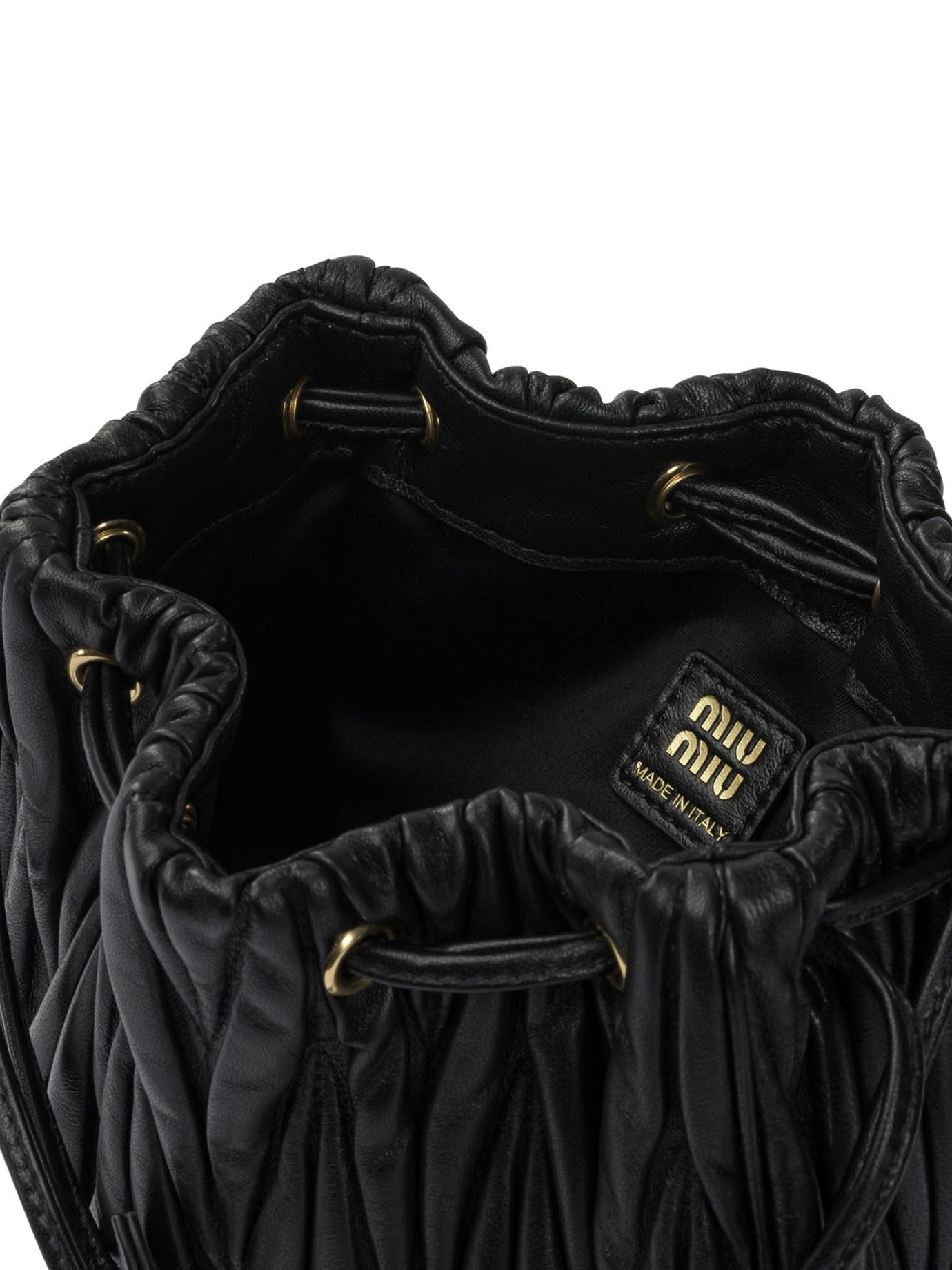 Miu Miu Matelassé nappa leather handbag - Black
