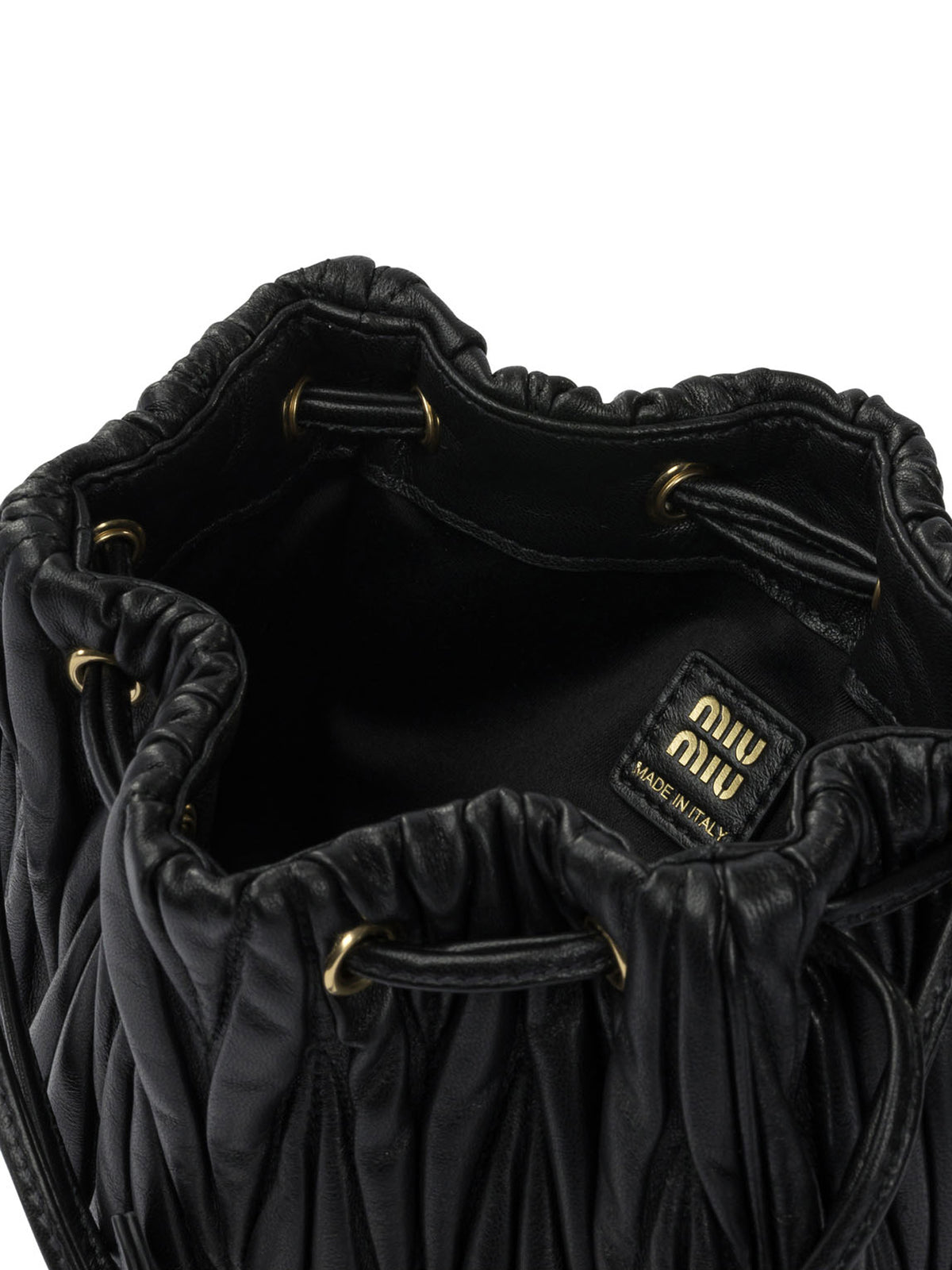 Miu Miu Matelassé nappa leather handbag - Black