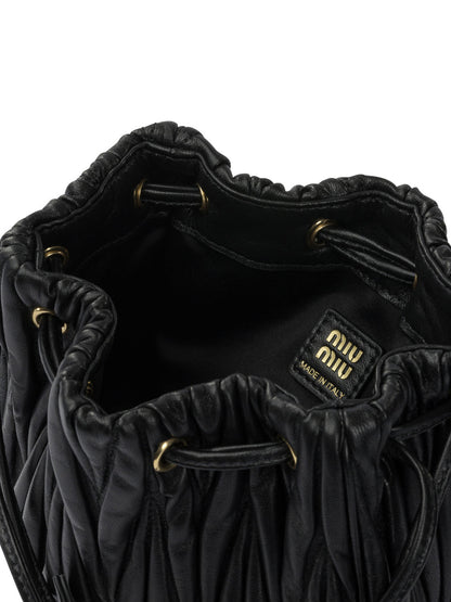 Miu Miu Matelassé nappa leather handbag - Black