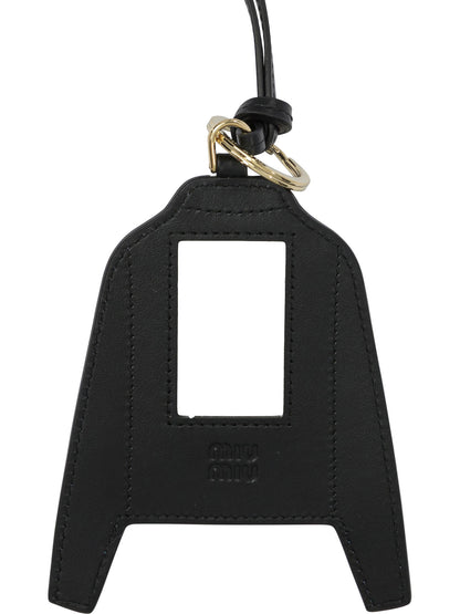Miu Miu Leather keychain charm - Light Blue