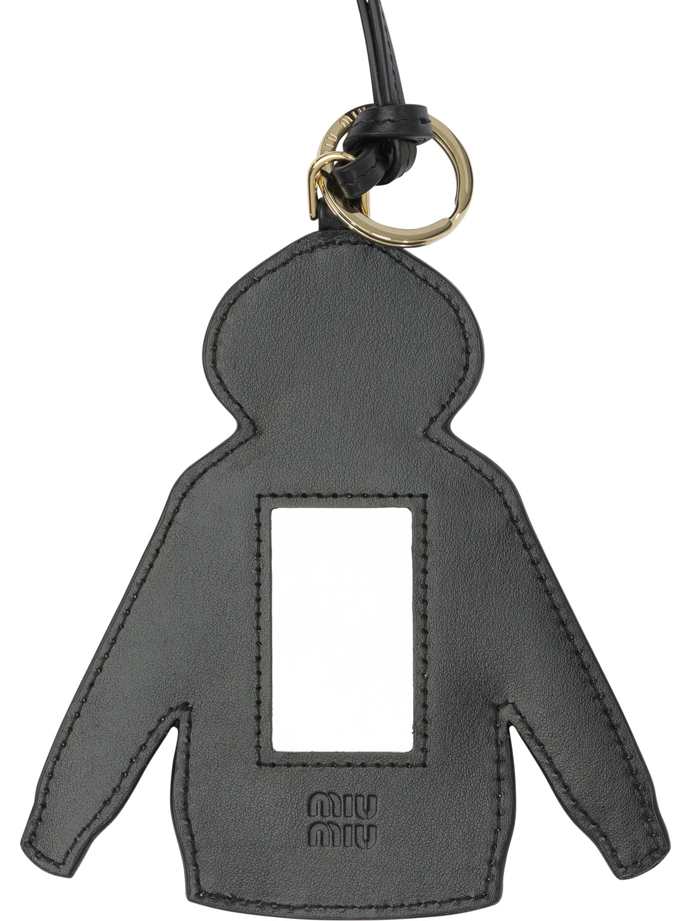 Miu Miu Trick leather keychain - Grey