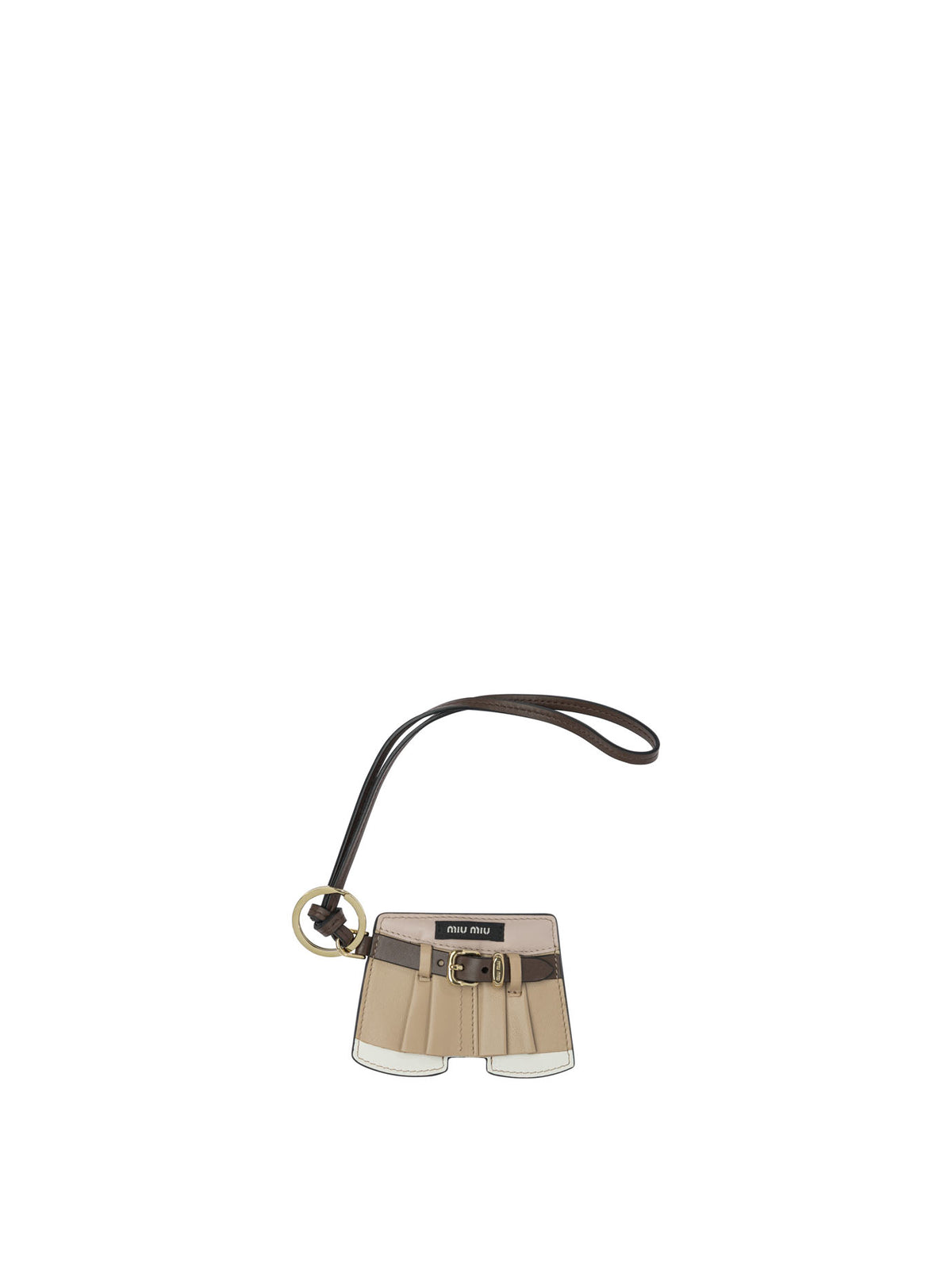 Miu Miu Trick leather keychain - Brown