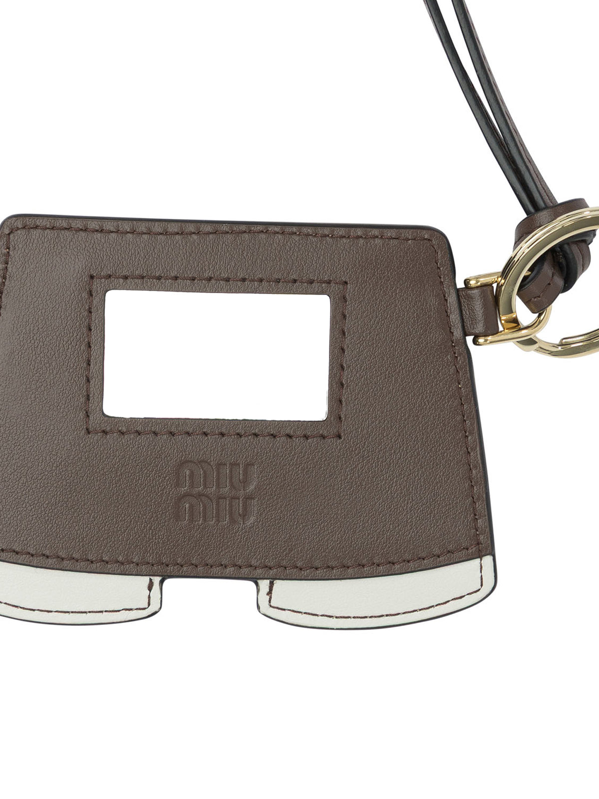 Miu Miu Trick leather keychain - Brown