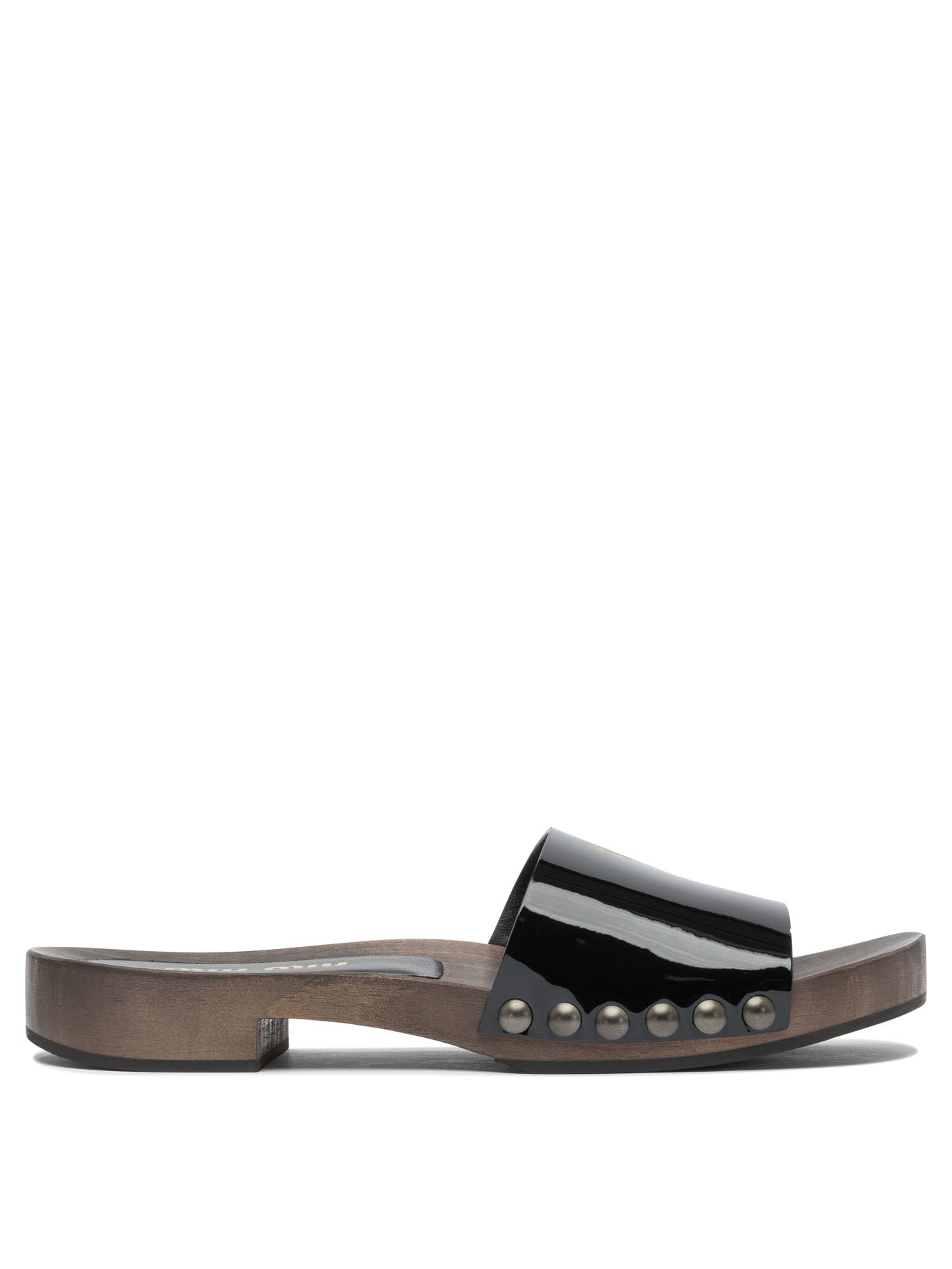 Miu Miu Patent leather clogs 30mm - Black