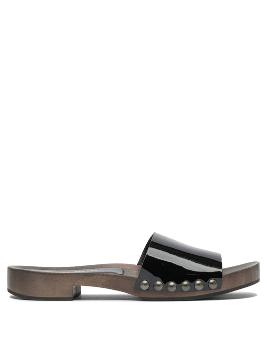 Miu Miu Patent leather clogs 30mm - Black
