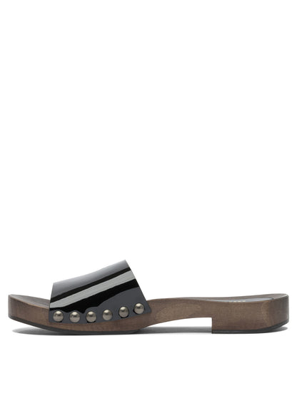 Miu Miu Patent leather clogs 30mm - Black