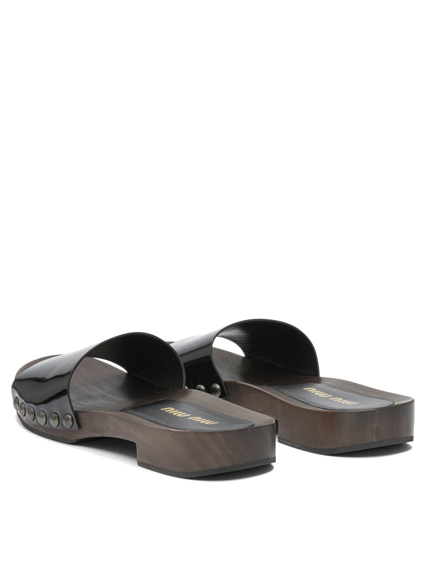 Miu Miu Patent leather clogs 30mm - Black