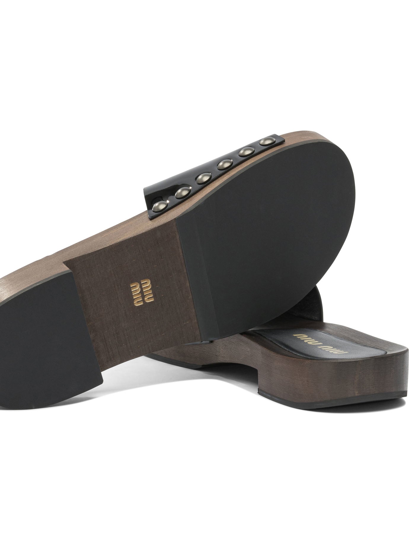 Miu Miu Patent leather clogs 30mm - Black