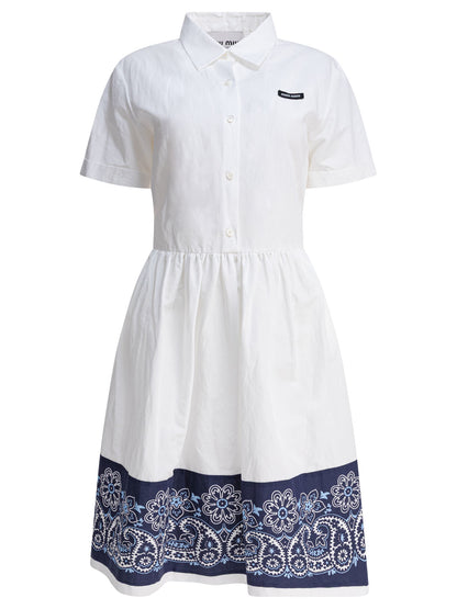 Miu Miu Cotton midi dress - White