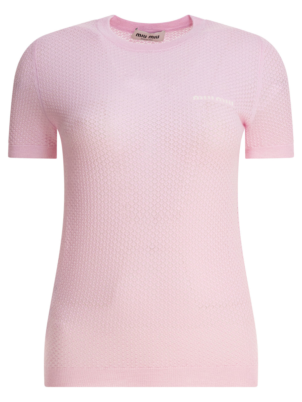 Miu Miu Crew-neck sweater with logo - Pink