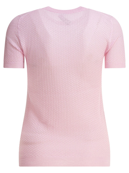 Miu Miu Crew-neck sweater with logo - Pink