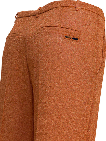 Miu Miu Lurex pants - Orange