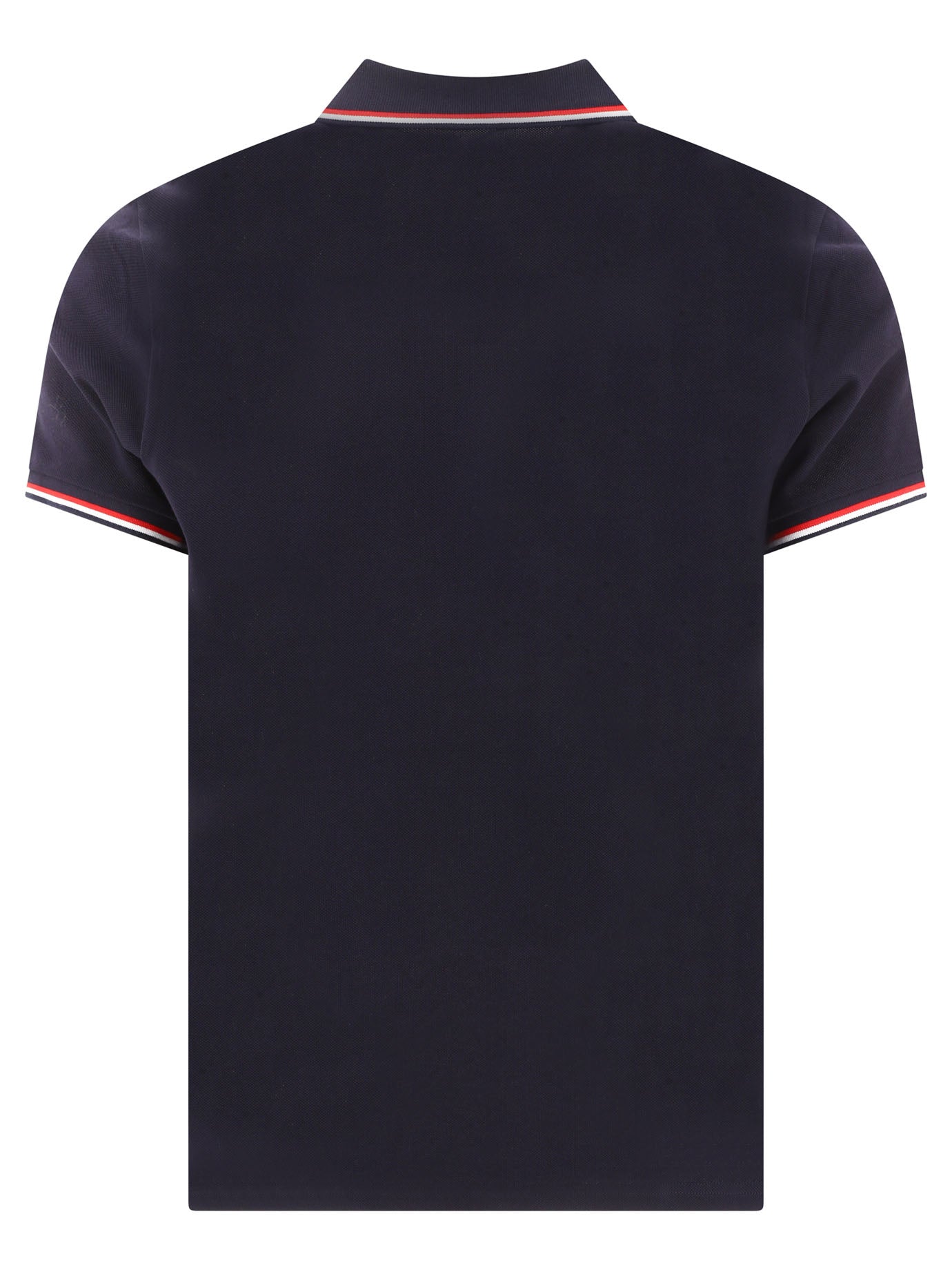 Moncler Button-down polo shirt with logo - Blue