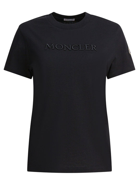 Moncler T-shirt with embroidered logo - Black