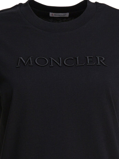 Moncler T-shirt with embroidered logo - Black