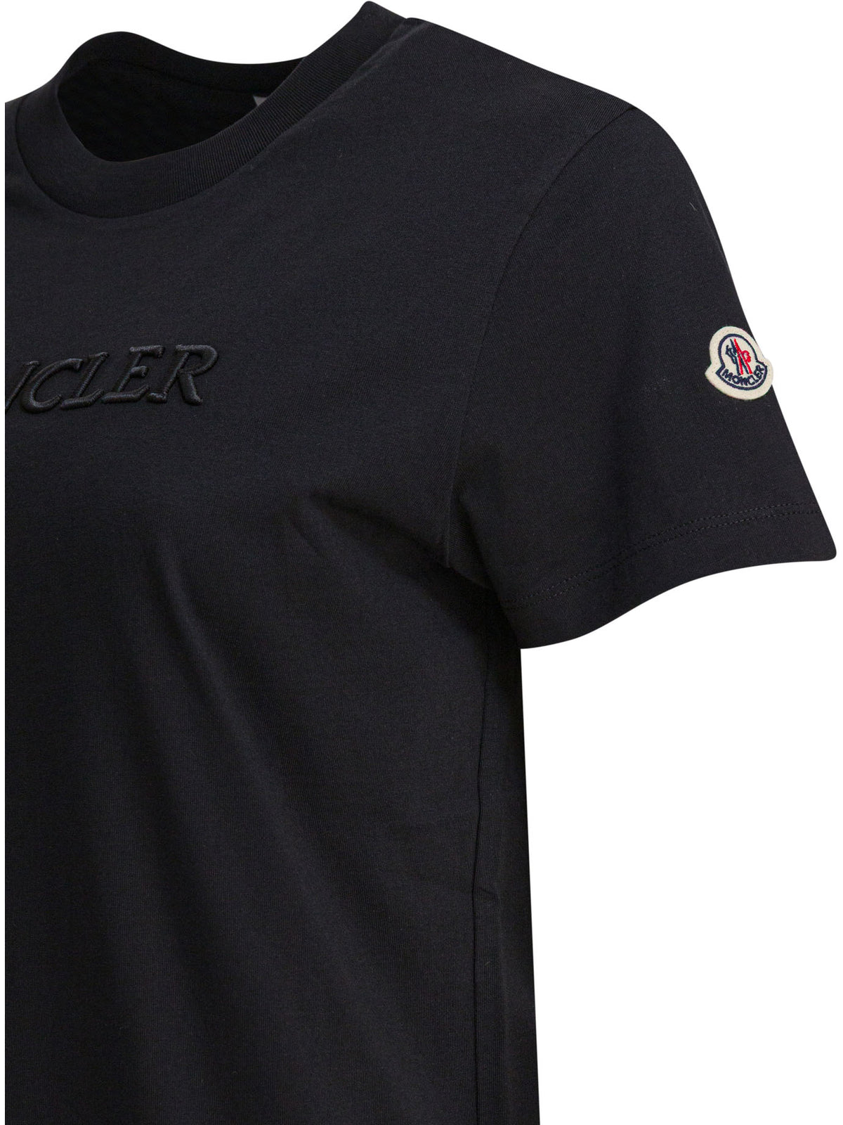 Moncler T-shirt with embroidered logo - Black