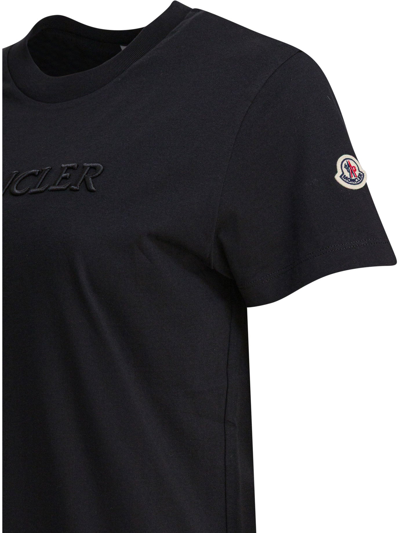 Moncler T-shirt with embroidered logo - Black