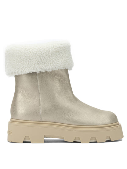 Moncler "Aurea" shearling ankle boots - Gold