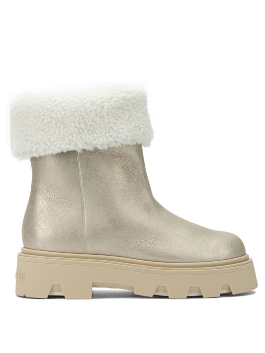 Moncler "Aurea" shearling ankle boots - Gold