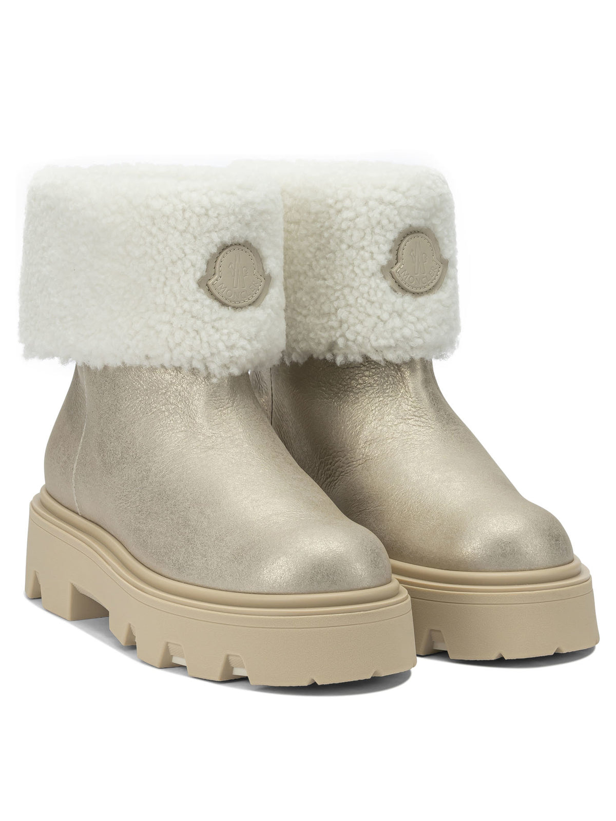 Moncler "Aurea" shearling ankle boots - Gold