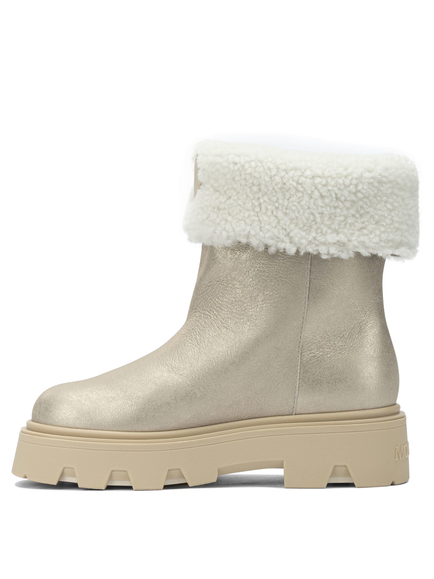 Moncler "Aurea" shearling ankle boots - Gold