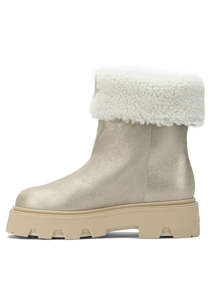Moncler "Aurea" shearling ankle boots - Gold