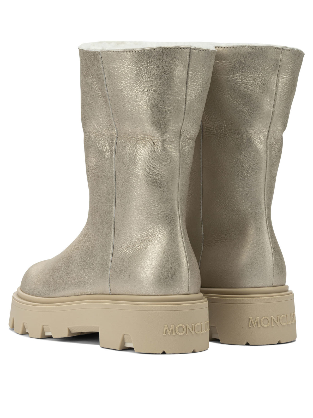 Moncler "Aurea" shearling ankle boots - Gold