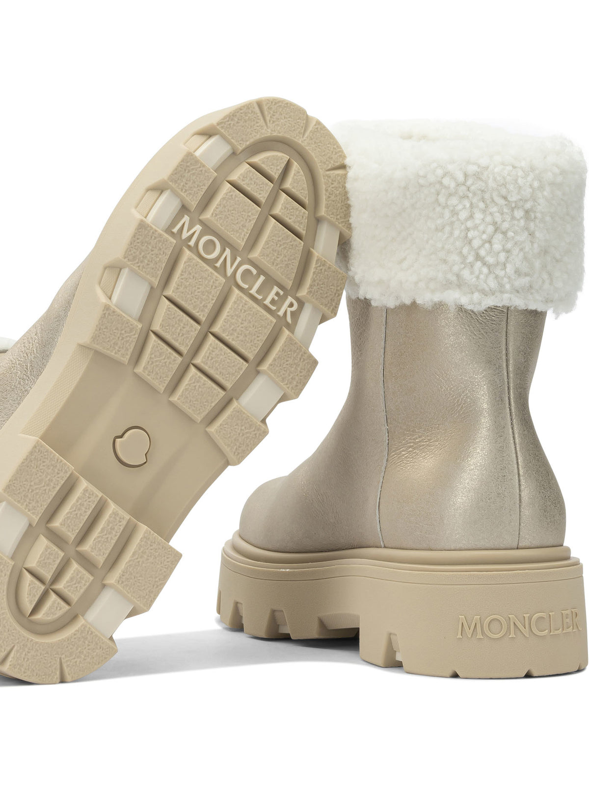 Moncler "Aurea" shearling ankle boots - Gold