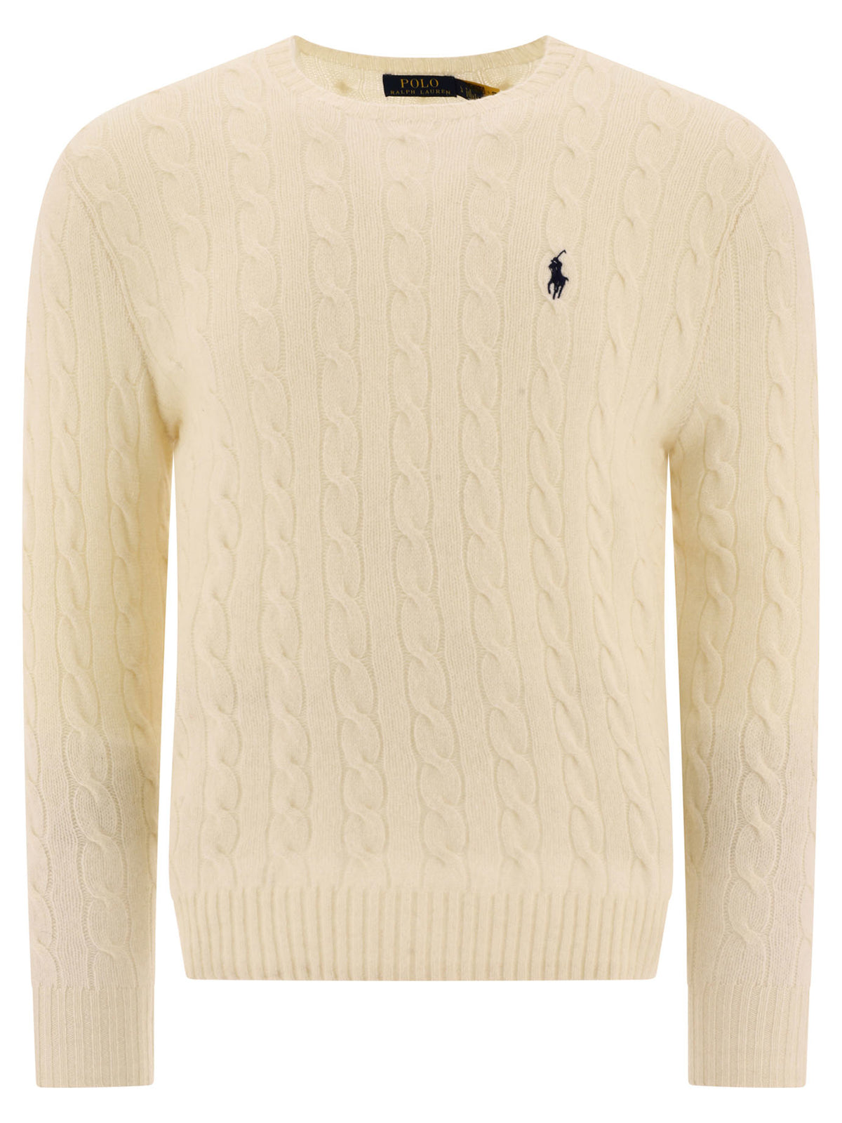 Polo Ralph Lauren Wool and cashmere crewneck sweater with logo - White